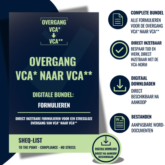Overgang VCA* naar VCA**: digitale formulierenbundel