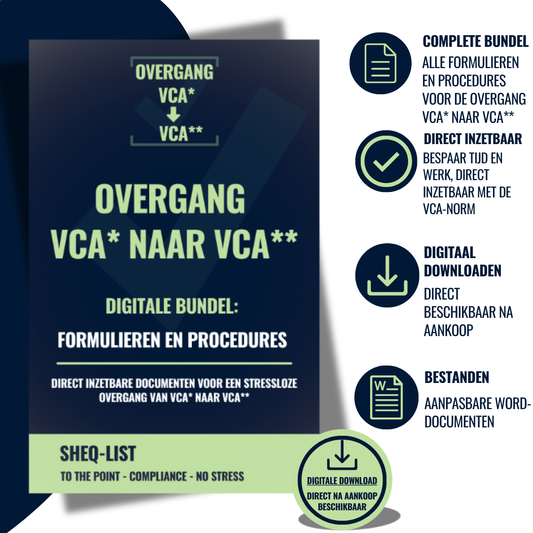 Overgang VCA* naar VCA** digitale bundel: formulieren en procedures
