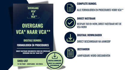 Overgang VCA* naar VCA** digitale bundel: formulieren en procedures
