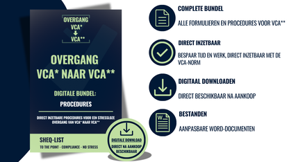 Overgang VCA* naar VCA**: digitale procedurebundel