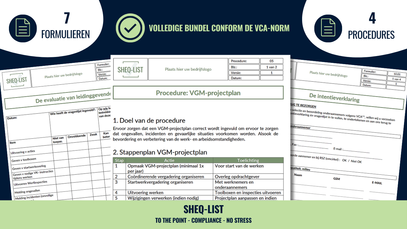 Overgang VCA* naar VCA** digitale bundel: formulieren en procedures