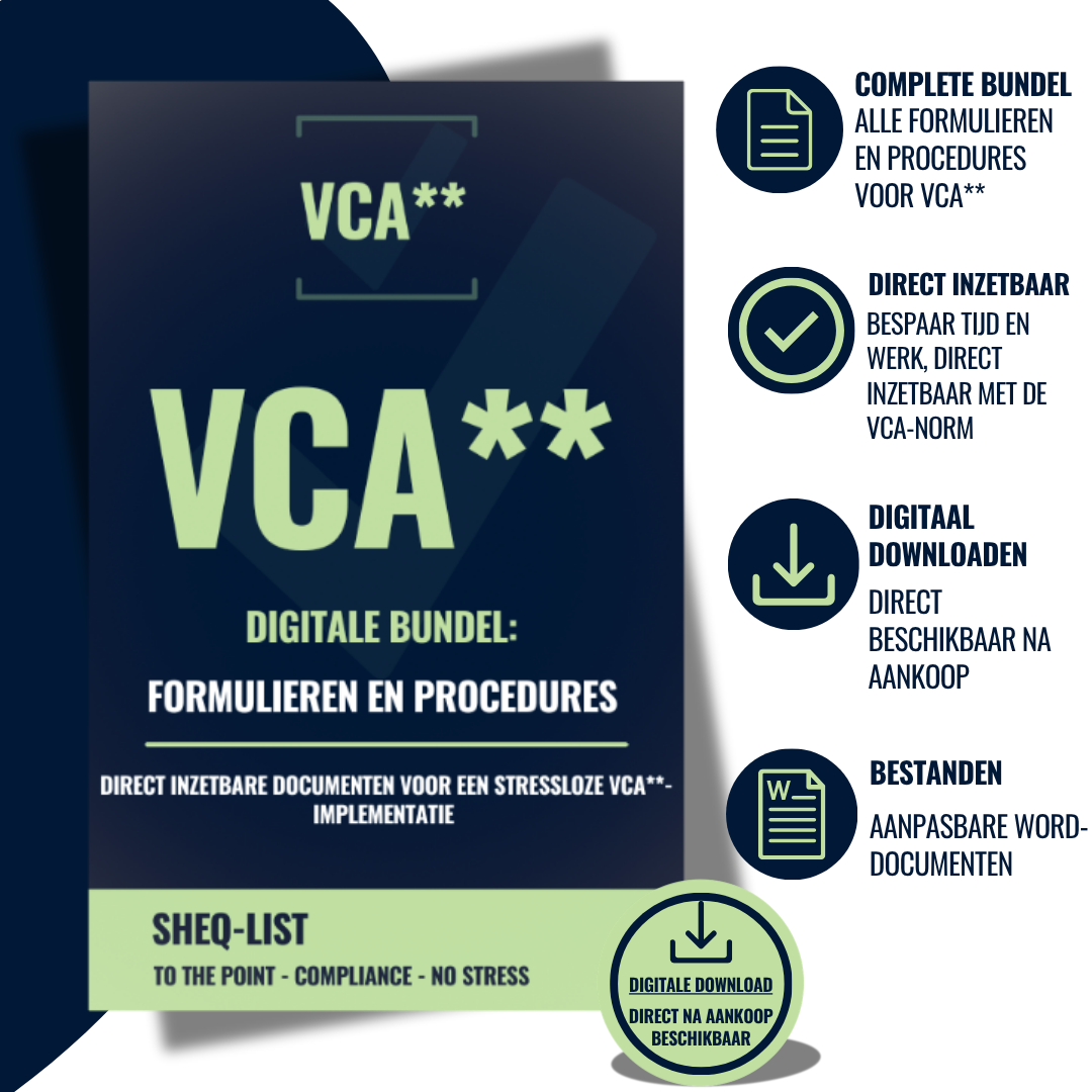 VCA** digitale bundel: formulieren en procedures