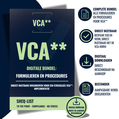 VCA** digitale bundel: formulieren en procedures